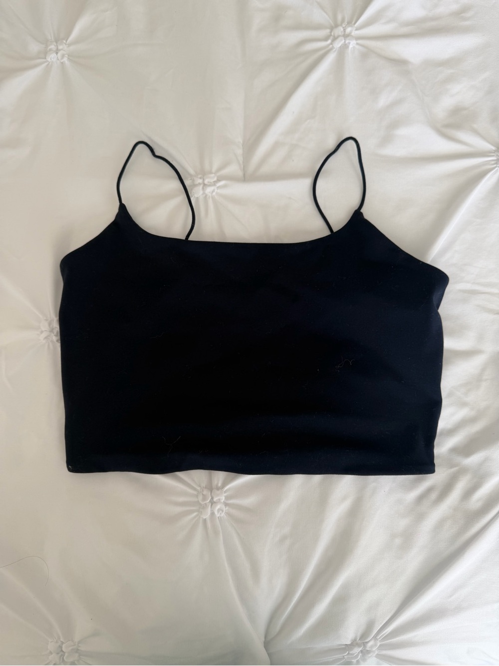 Garage Black Spaghetti Strap Crop Tank